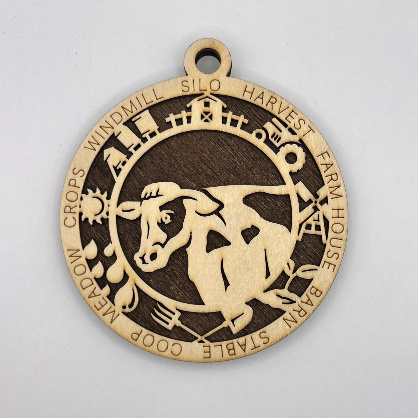 "Cow" Wooden Layered Ornament - 2 styles available