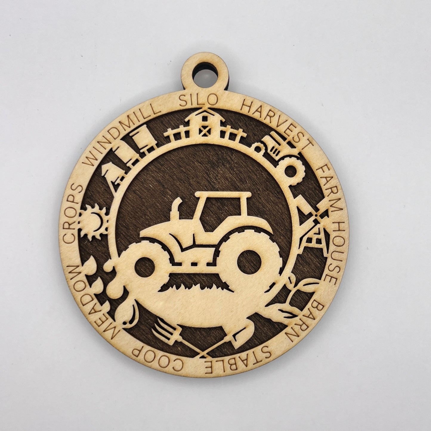 "Tractor" Wooden Layered Ornament - 2 styles available
