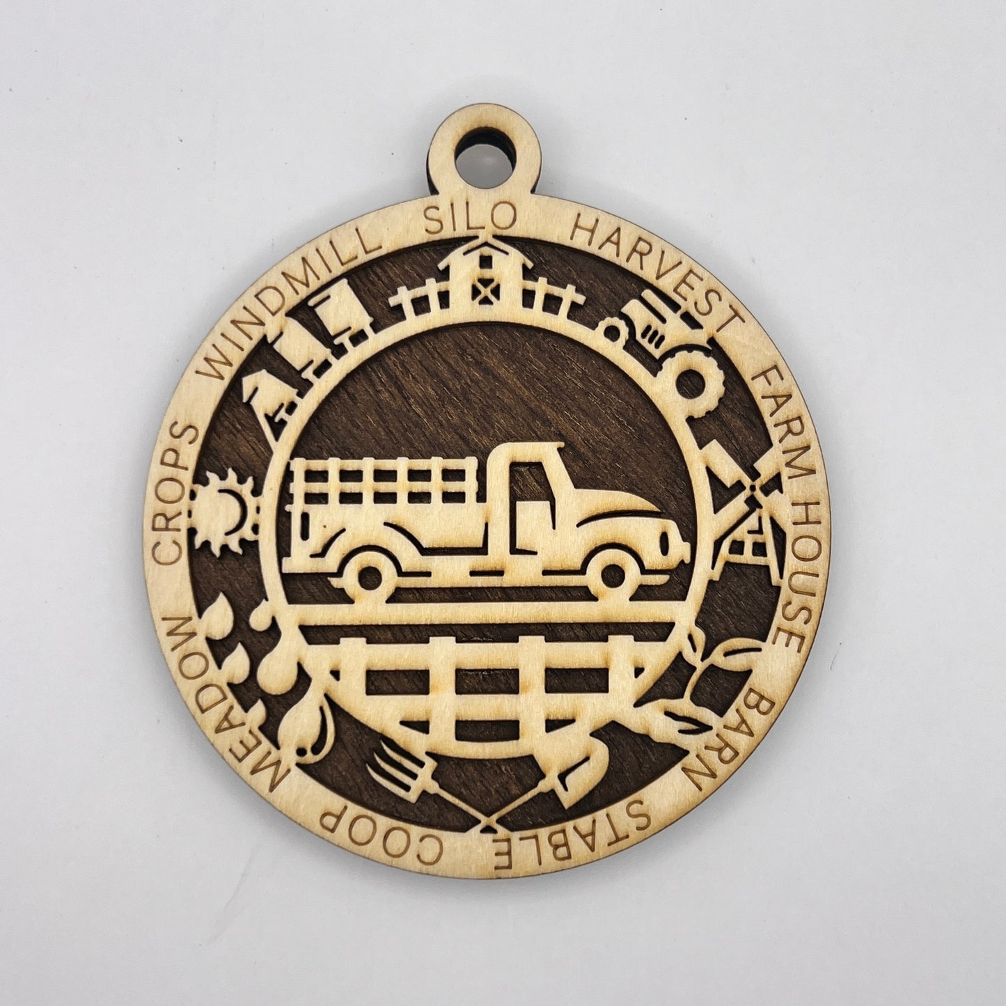 "Truck" Wooden Layered Ornament / Magnet / Coaster