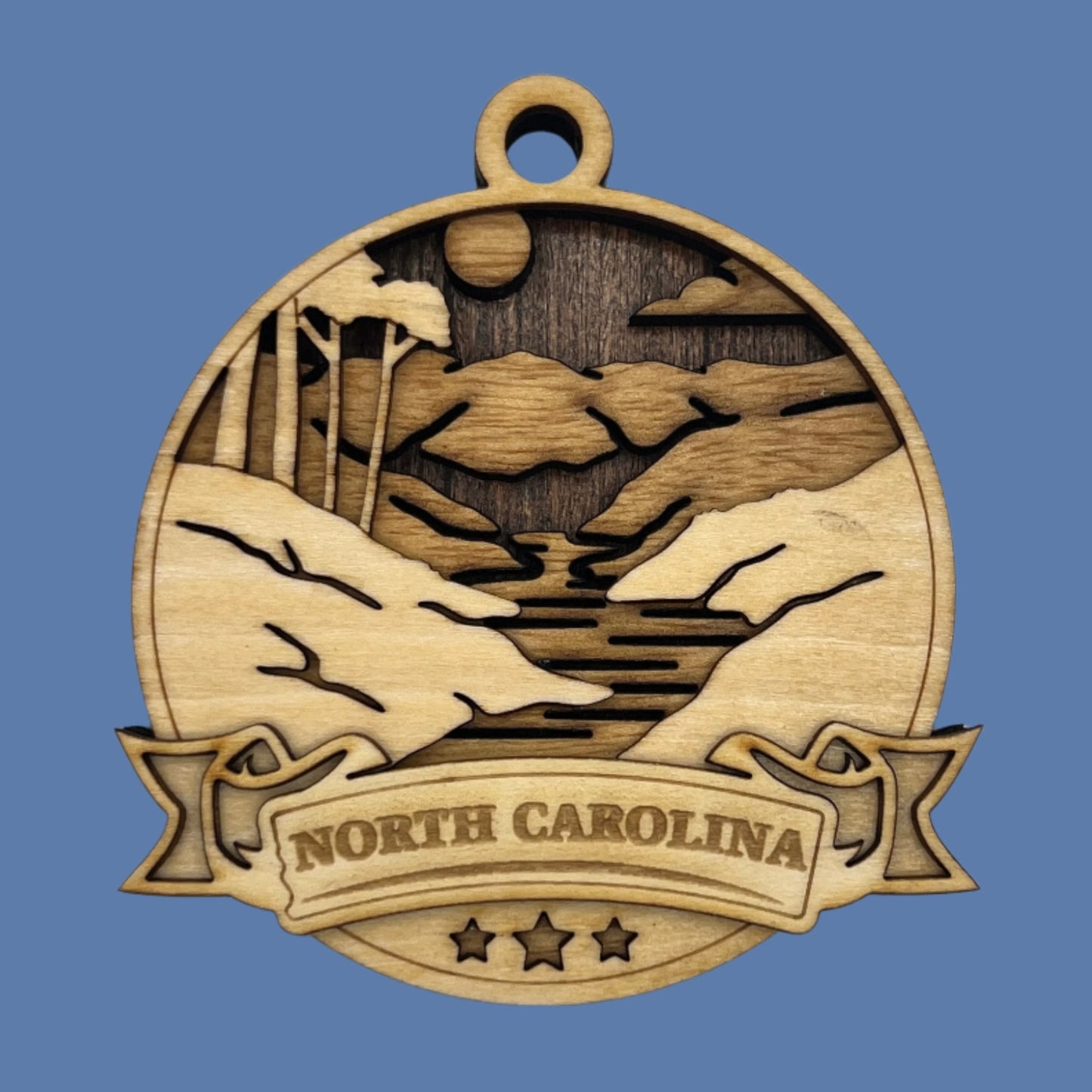 "(YOUR STATE)" Wooden Layered Ornament (Customizable)