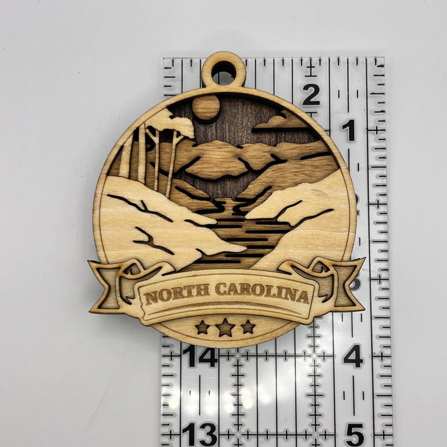 "(YOUR STATE)" Wooden Layered Ornament (Customizable)