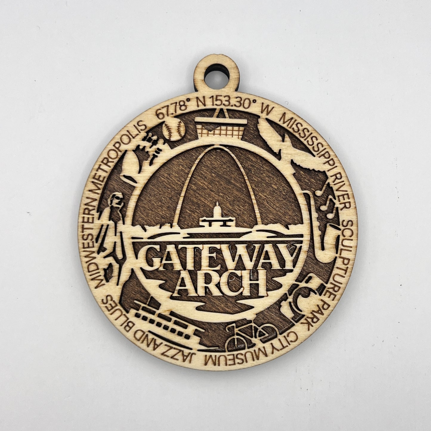 GATEWAY ARCH - National Parks & Landmarks - Wooden Layered Ornament / Magnet / Coaster