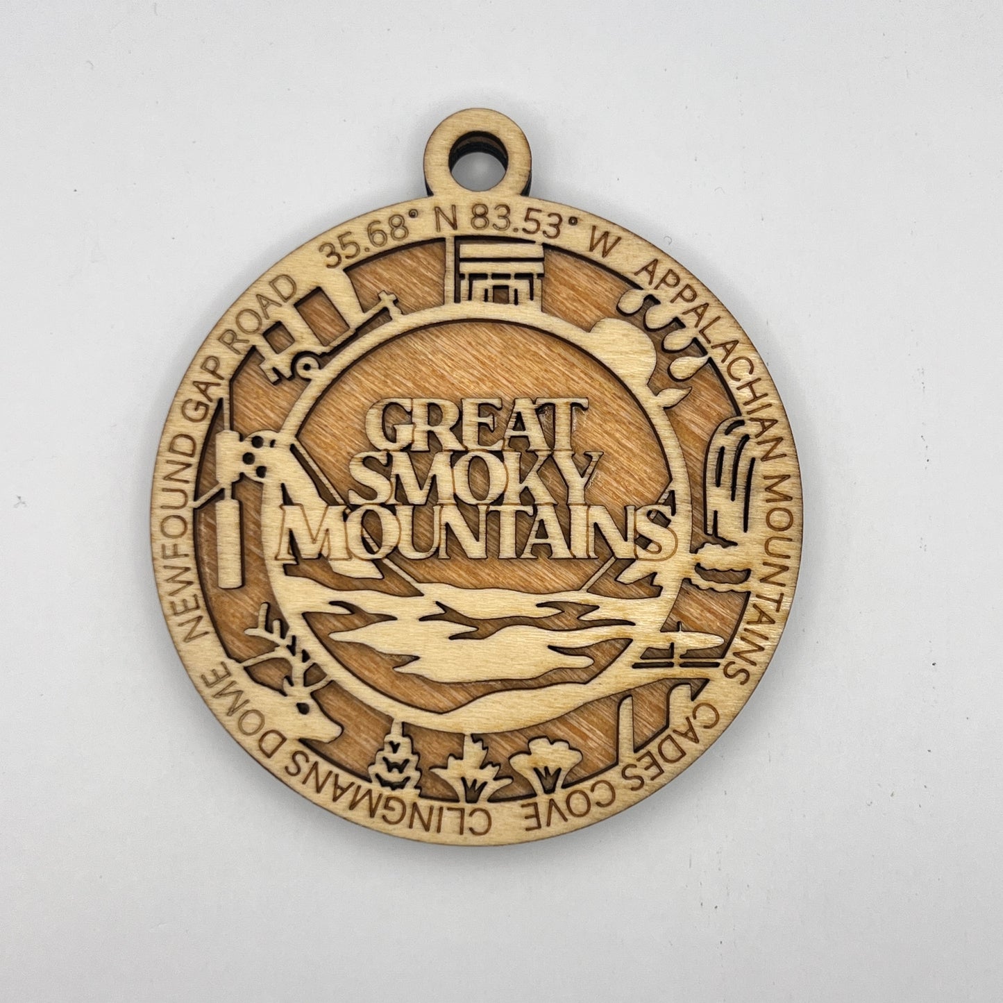 GREAT SMOKY MOUNTAINS - National Parks & Landmarks - Wooden Layered Ornament / Magnet / Coaster