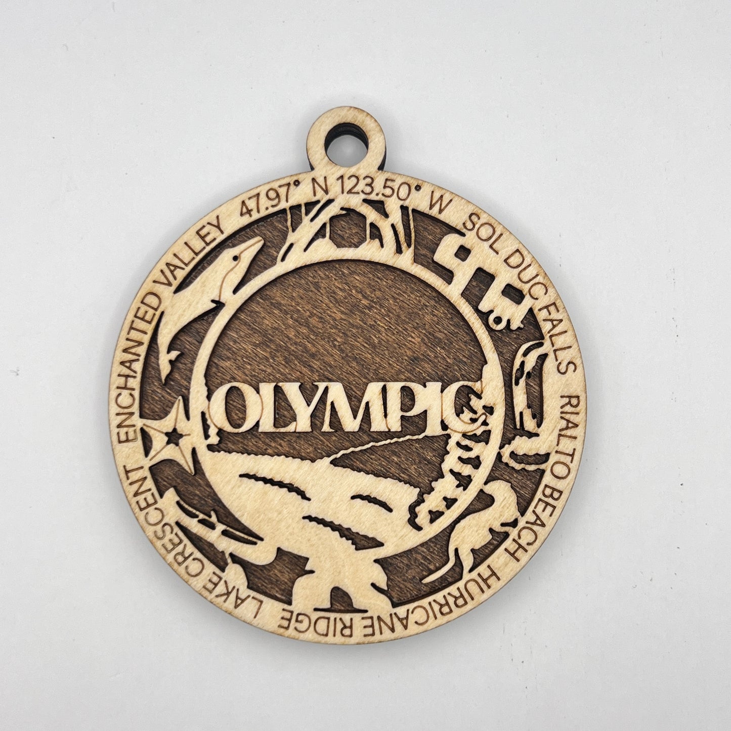 OLYMPIC- National Parks & Landmarks - Wooden Layered Ornament / Magnet / Coaster