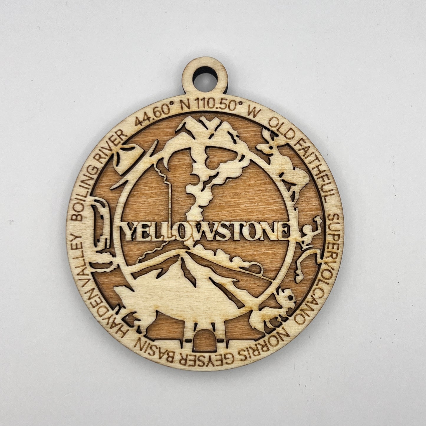 YELLOWSTONE- National Parks & Landmarks - Wooden Layered Ornament / Magnet / Coaster