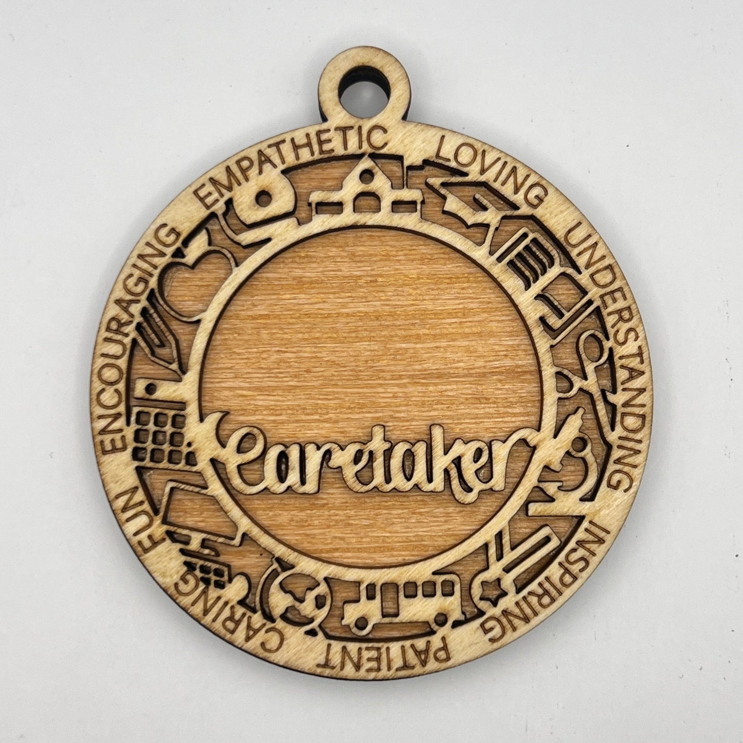 "Caretaker" Wooden Layered Ornament / Magnet / Coaster