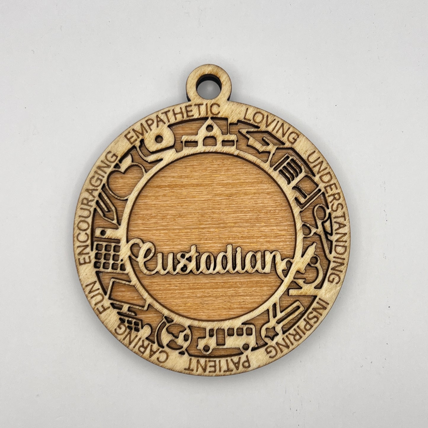 "Custodian" Wooden Layered Ornament / Magnet / Coaster