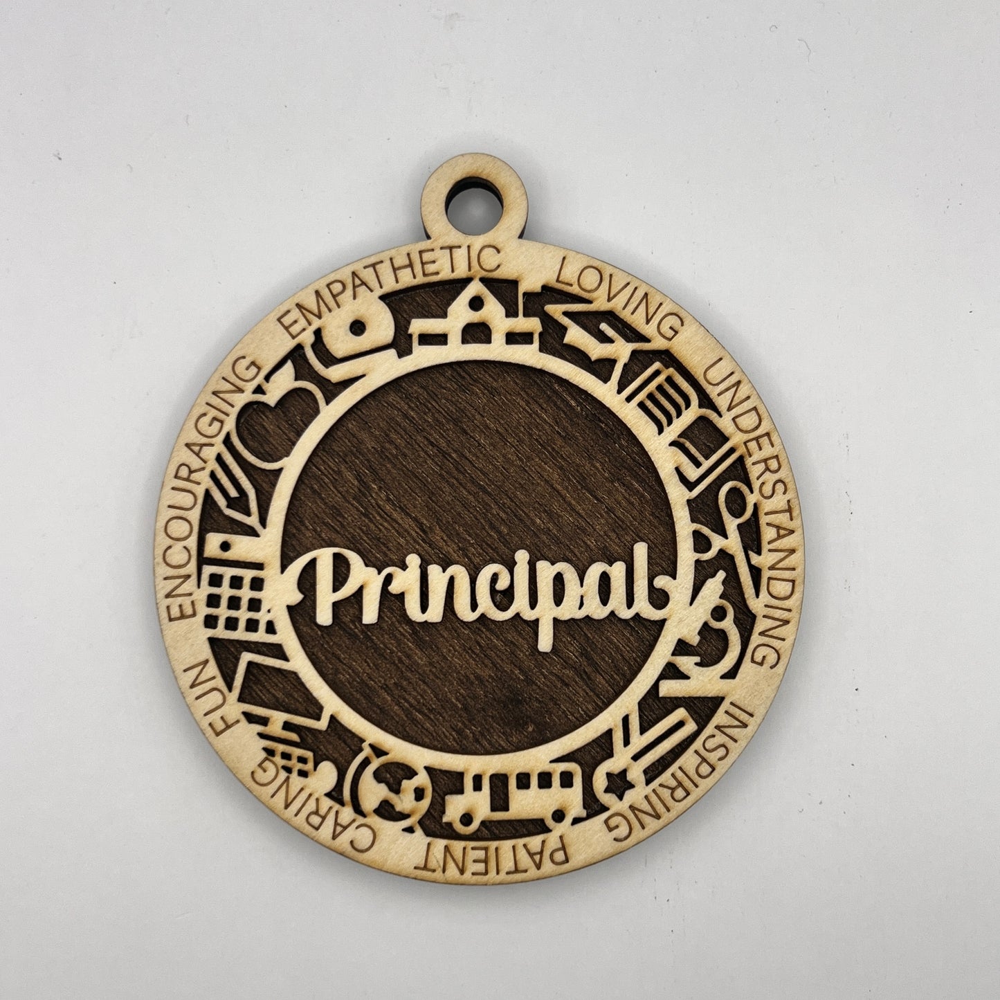 "Principal" Wooden Layered Ornament / Magnet / Coaster