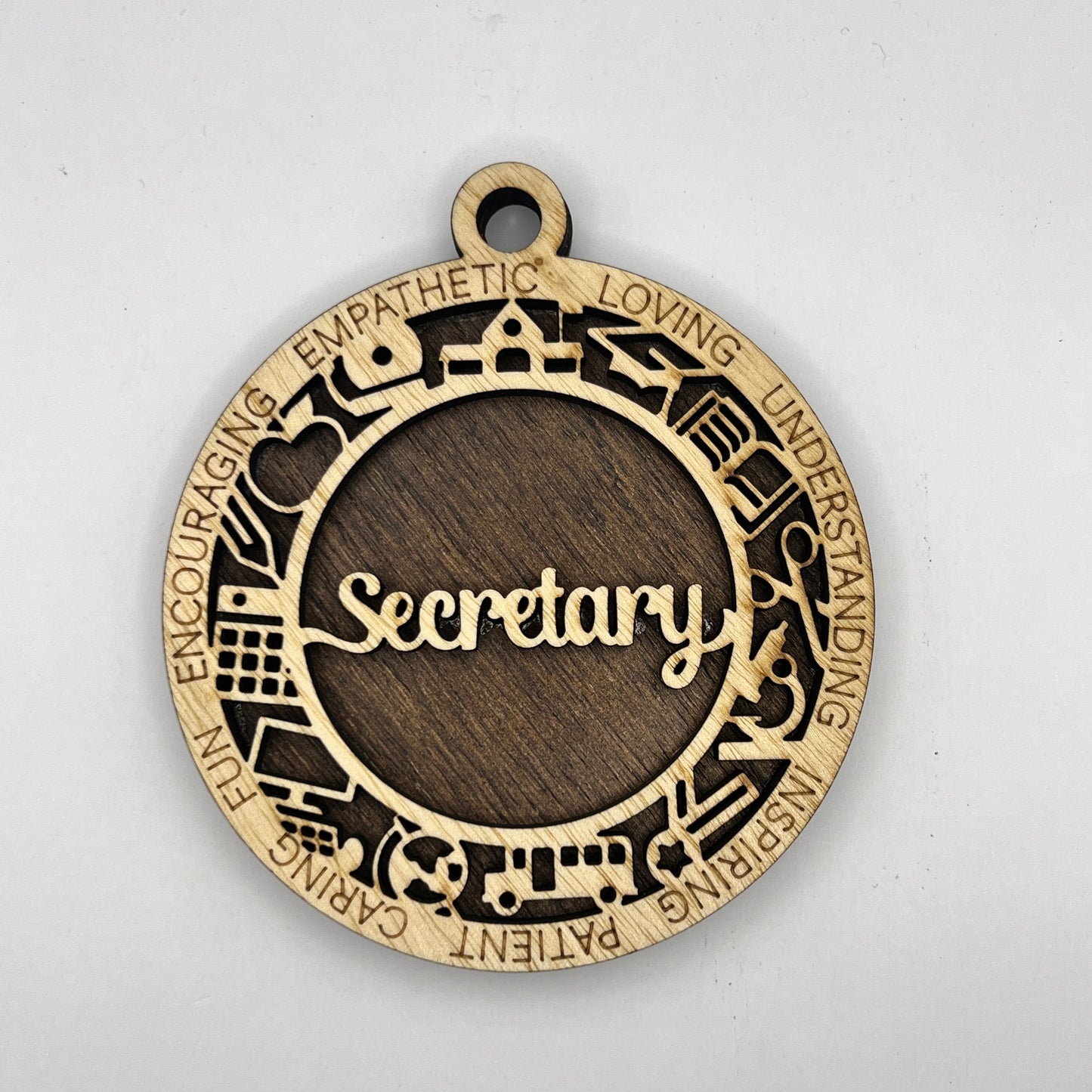 "Secretary" Wooden Layered Ornament / Magnet / Coaster