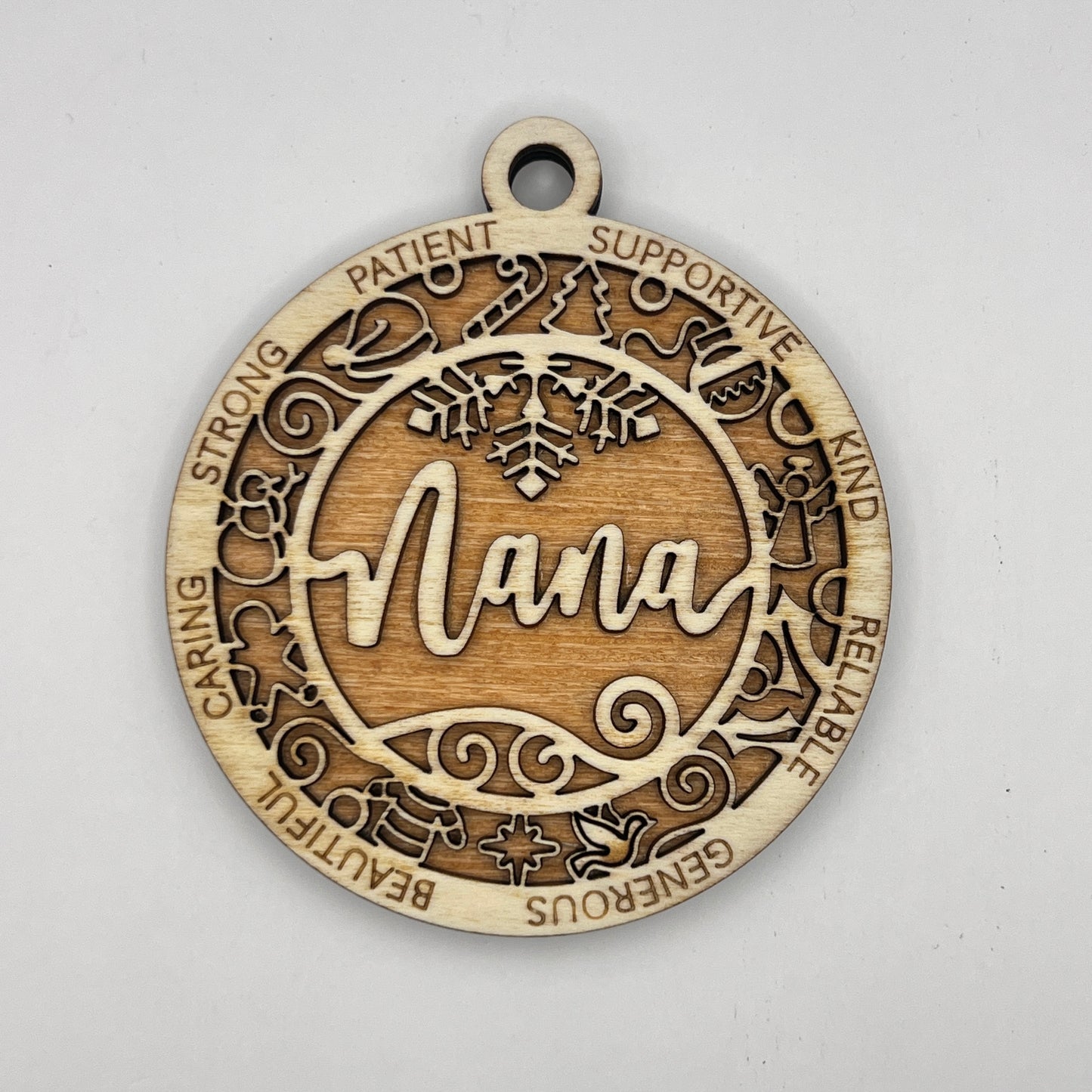 "Nana" Wooden Layered Ornament / Magnet / Coaster