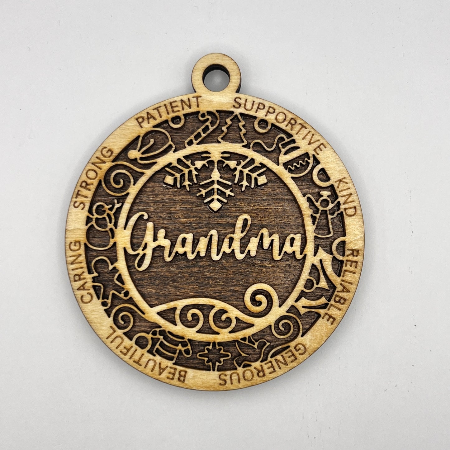 "Grandma" Wooden Layered Ornament / Magnet / Coaster