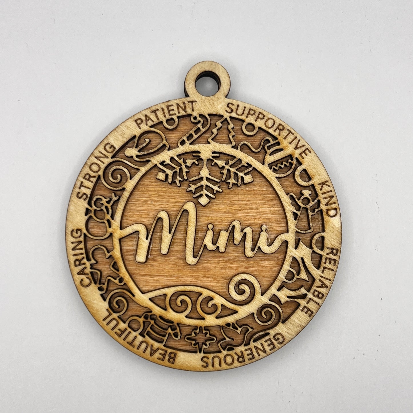 "Mimi" Wooden Layered Ornament / Magnet / Coaster
