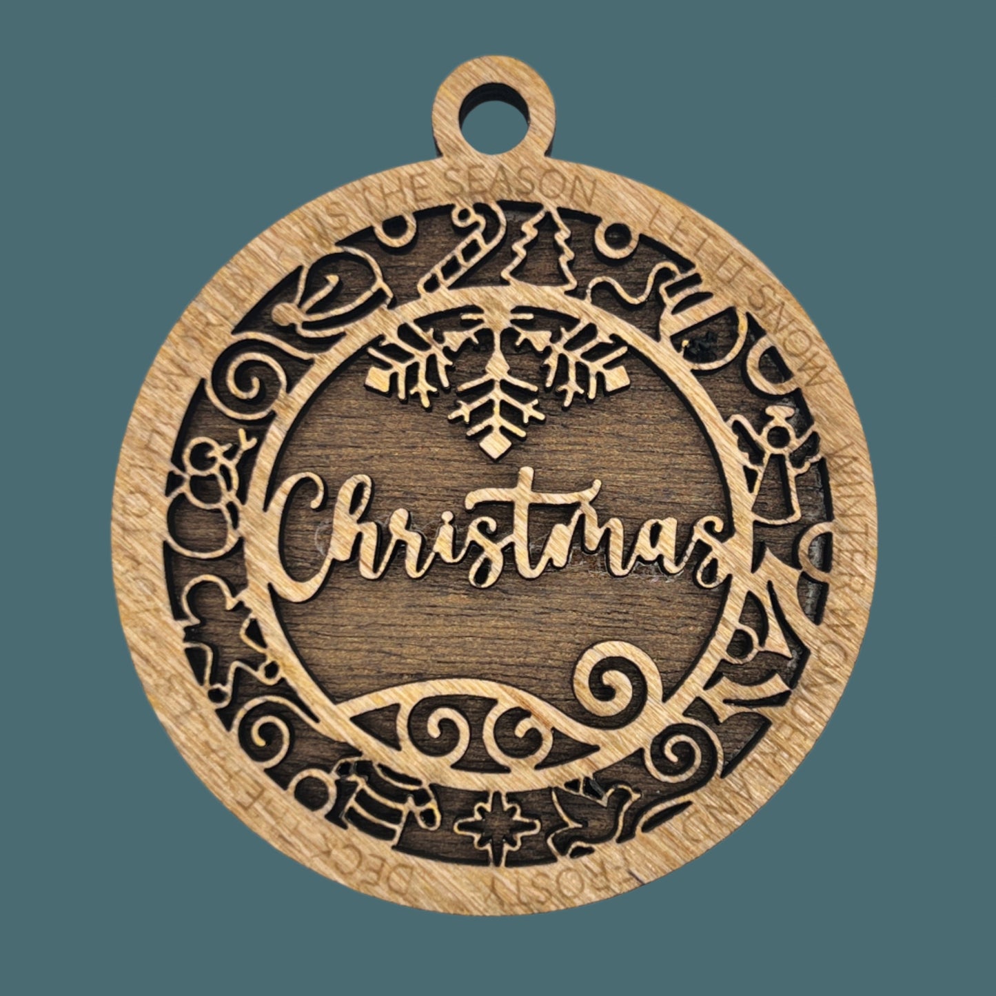 "Christmas" Wooden Layered Ornament / Magnet / Coaster
