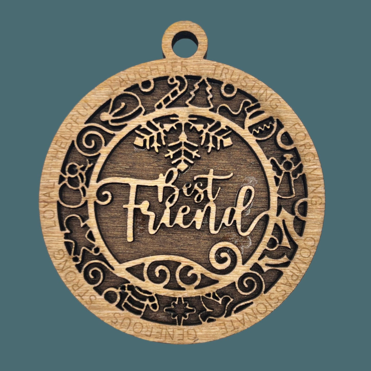 "Best Friend" Wooden Layered Ornament / Magnet / Coaster