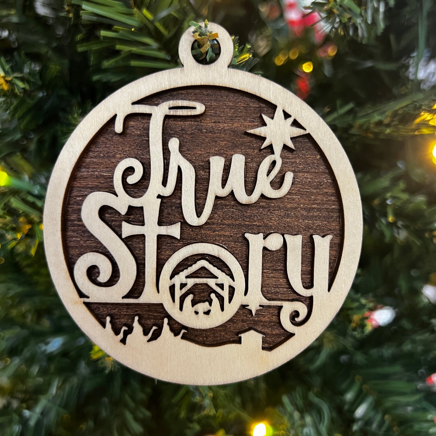 "True Story" Wooden Layered Ornament / Magnet / Coaster