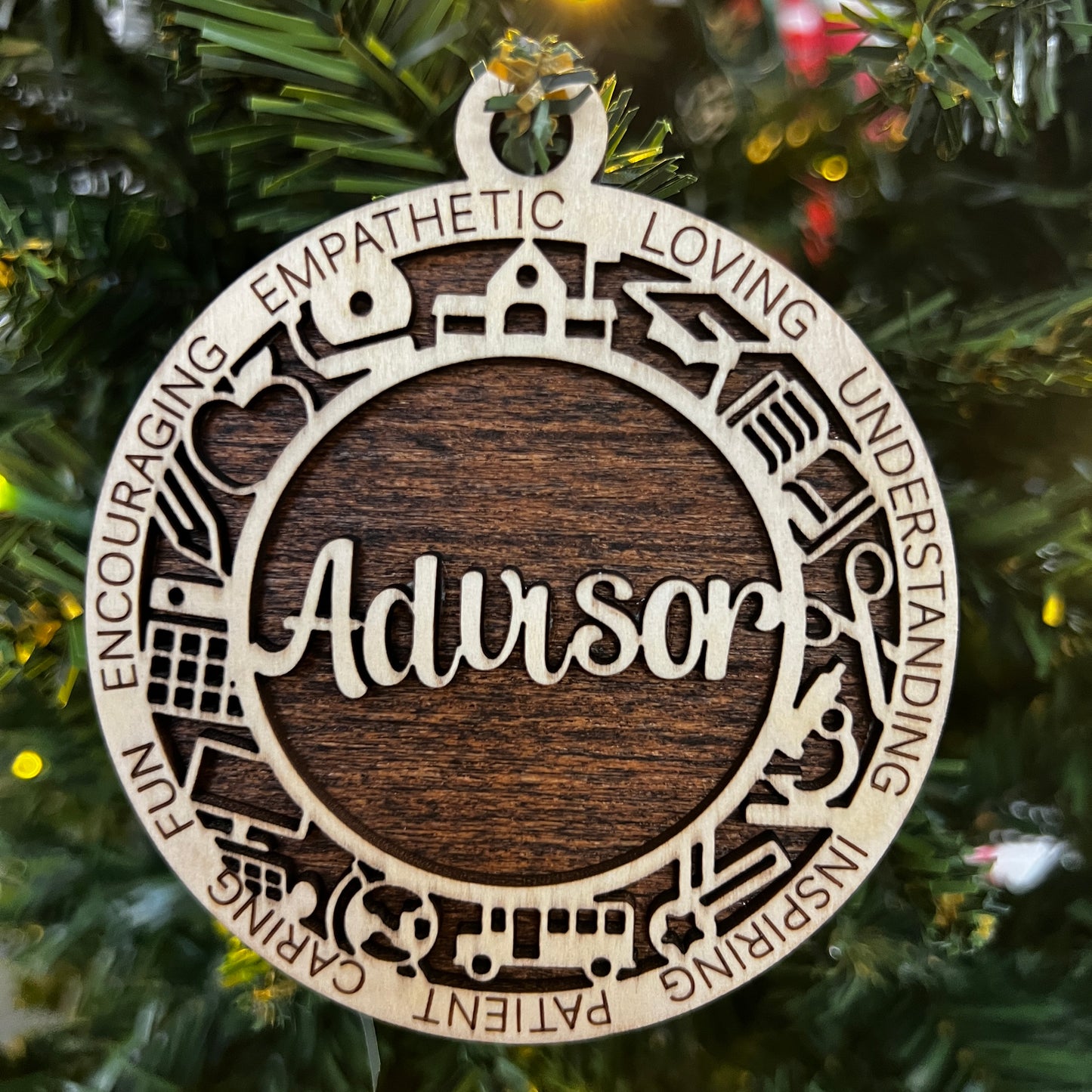 "Advisor" Wooden Layered Ornament / Magnet / Coaster