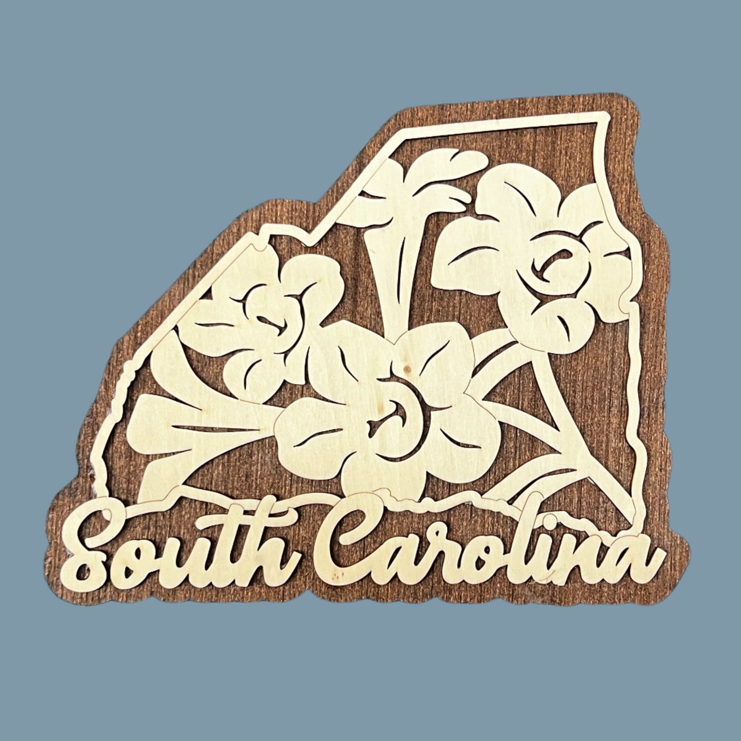 STATE FLOWER Wooden Layered Sign (~11")
