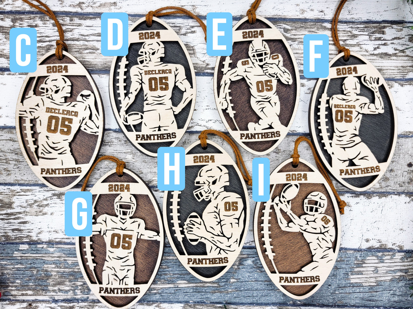 "FOOTBALL" Stadium Series Wooden Layered Ornament (Customizable)