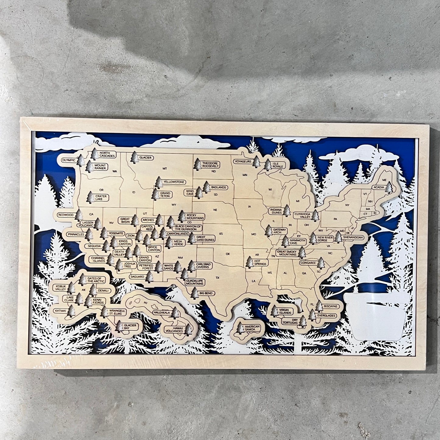 US National Parks Map ( 18” x 11” )