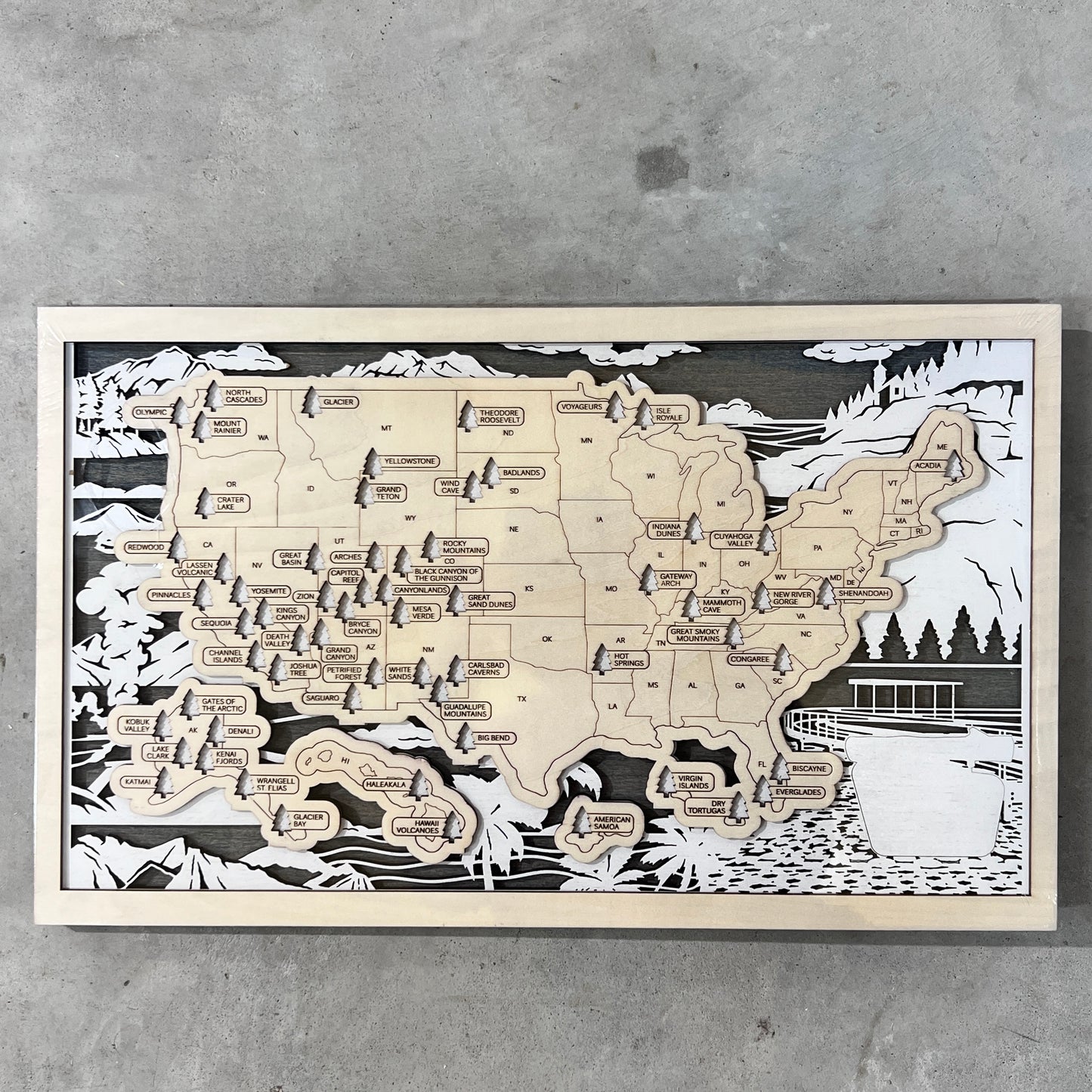 US National Parks Map ( 18” x 11” )