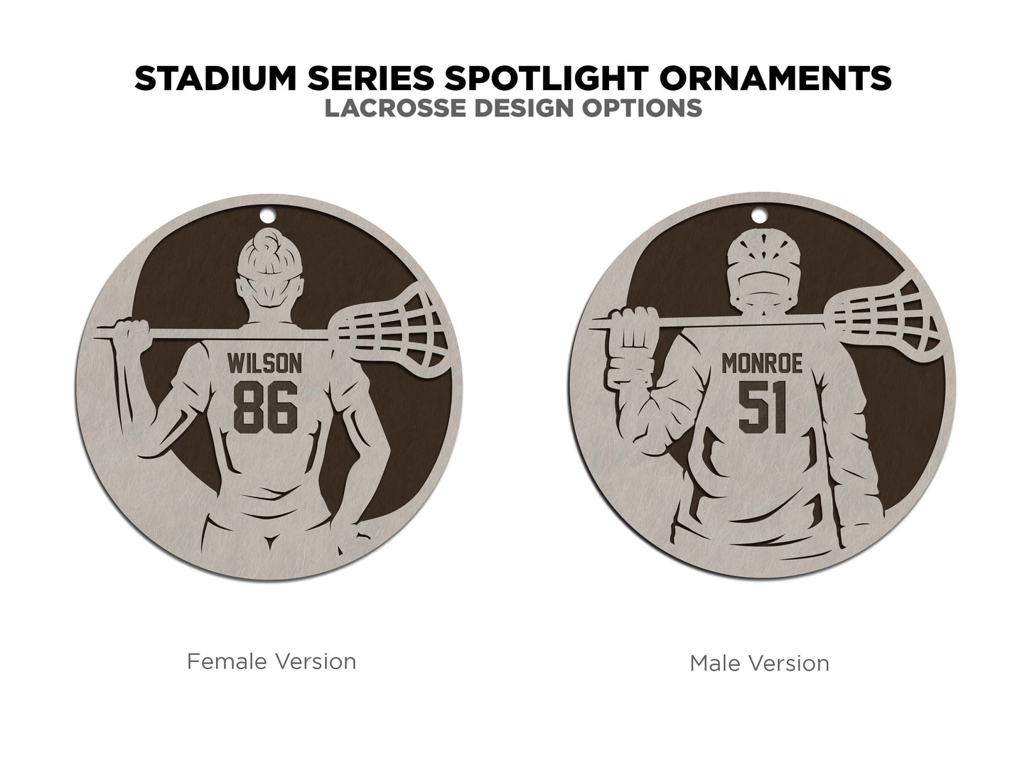 "LACROSSE" Stadium Series Wooden Layered Ornament (Customizable)