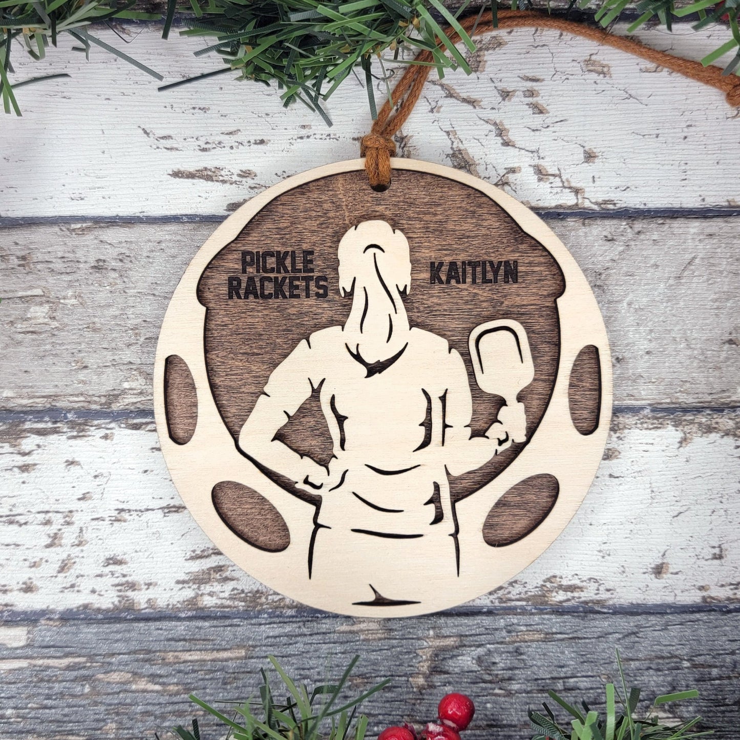 "PICKLEBALL" Stadium Series Wooden Layered Ornament (Customizable)