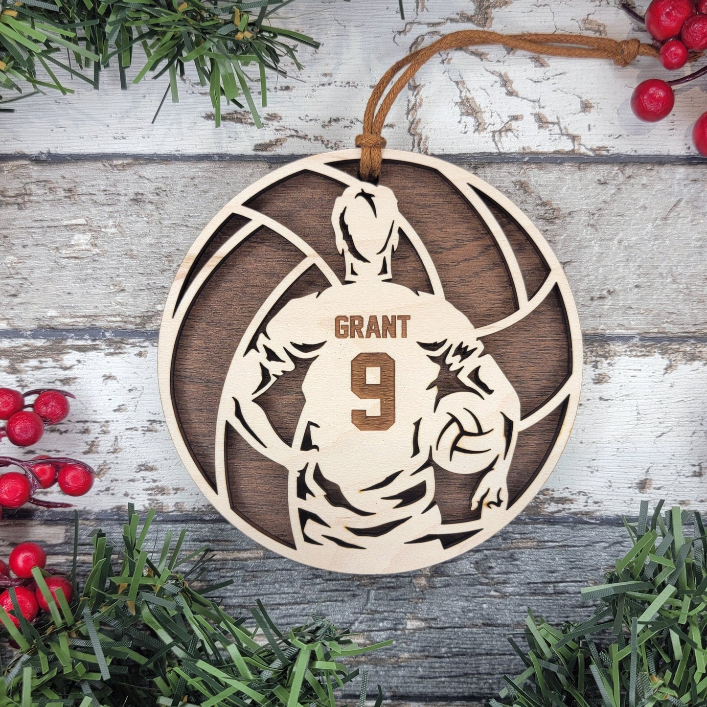 "VOLLEYBALL" Stadium Series Wooden Layered Ornament (Customizable)
