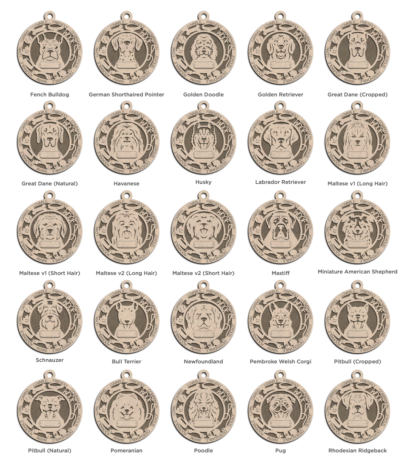 Dog Ornament (Customizable) Over 100 Dog Breeds!
