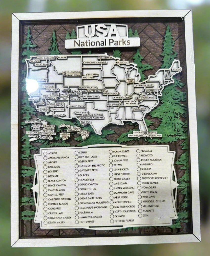 US National Parks Map ( 9” x 11” )