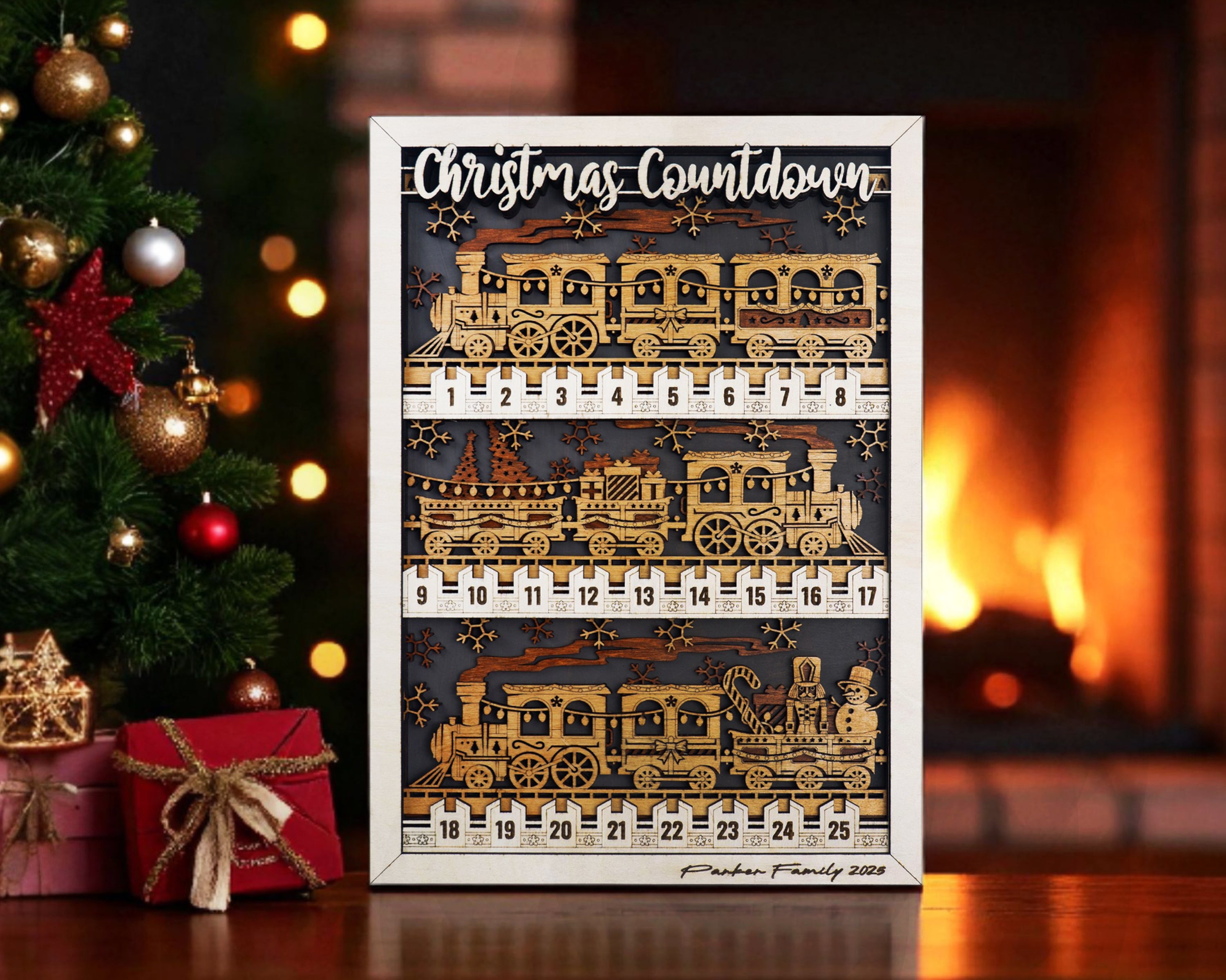 Christmas Countdown - Santa Express Extra Large – Chaos Woodworks