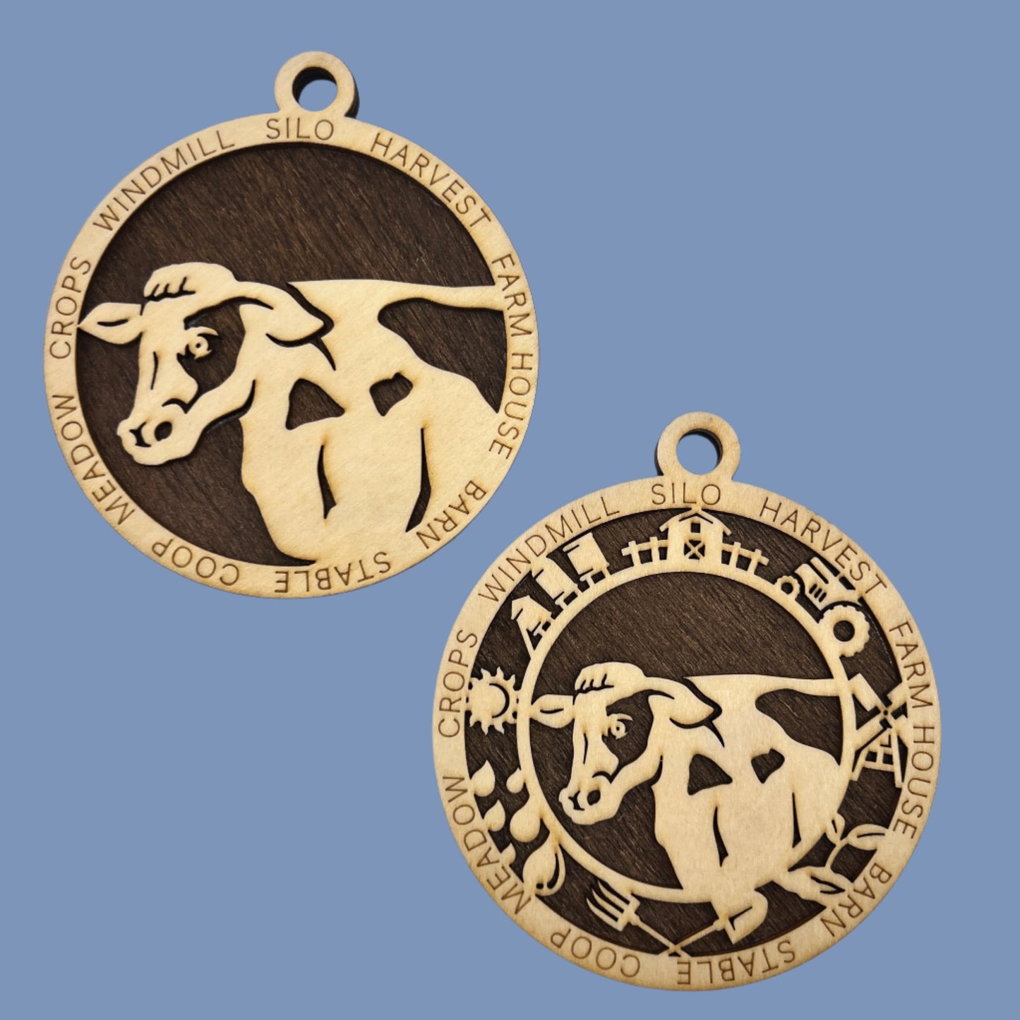 "Cow" Wooden Layered Ornament - 2 styles available